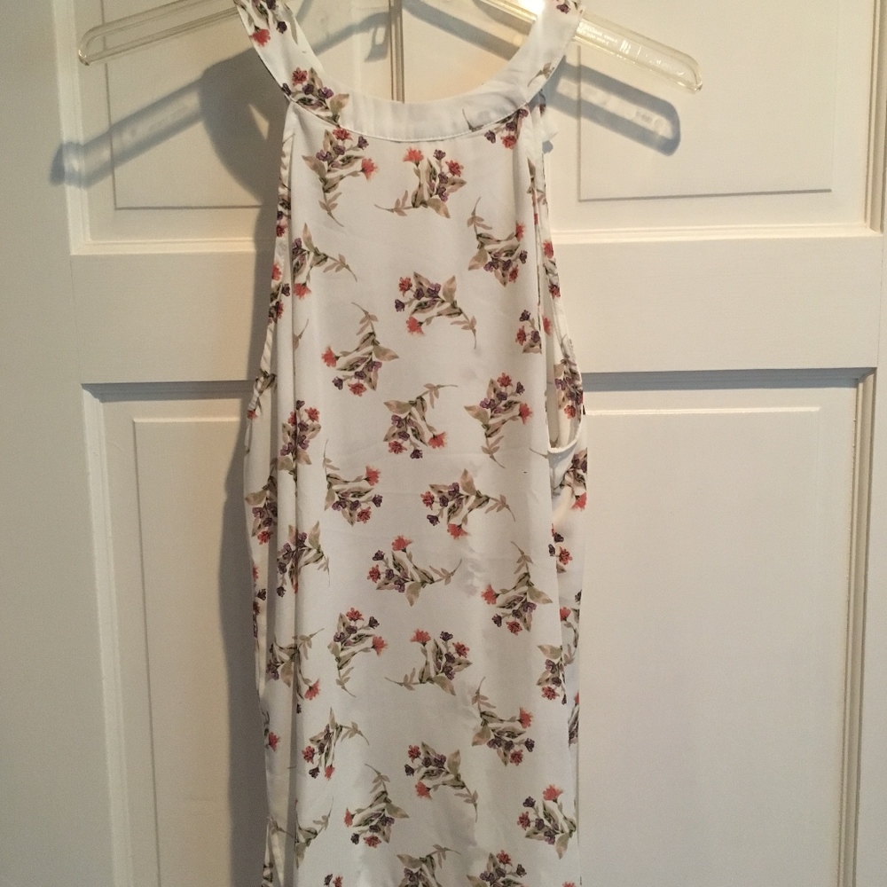 White Floral Flowy Halter Top